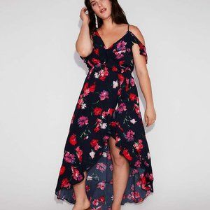 Express Floral Cold Shoulder Maxi Dress